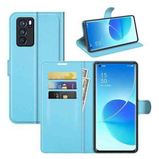 For OPPO Reno6 Pro 5G Litchi Texture Horizontal Flip Protective Case with Holder & Card Slots & Wallet(Blue)