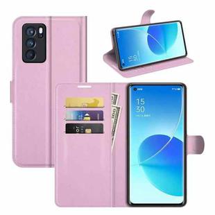 For OPPO Reno6 Pro 5G Litchi Texture Horizontal Flip Protective Case with Holder & Card Slots & Wallet(Pink)