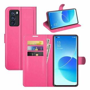 For OPPO Reno6 Pro 5G Litchi Texture Horizontal Flip Protective Case with Holder & Card Slots & Wallet(Rose Red)