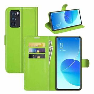 For OPPO Reno6 Pro 5G Litchi Texture Horizontal Flip Protective Case with Holder & Card Slots & Wallet(Green)