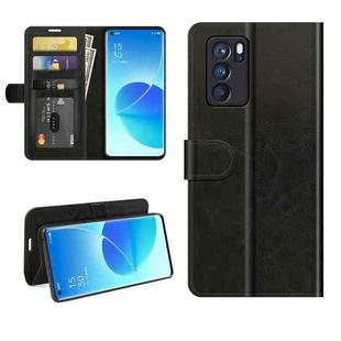 For OPPO Reno6 Pro 5G R64 Texture Single Horizontal Flip Protective Case with Holder & Card Slots & Wallet& Photo Frame(Black)