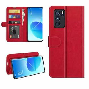 For OPPO Reno6 Pro 5G R64 Texture Single Horizontal Flip Protective Case with Holder & Card Slots & Wallet& Photo Frame(Red)