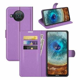 For Nokia X10/X20 Litchi Texture Horizontal Flip Protective Case with Holder & Card Slots & Wallet(Purple)