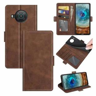 For Nokia X10/X20 Dual-side Magnetic Buckle Horizontal Flip Leather Case with Holder & Card Slots & Wallet(Brown)