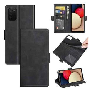 For Samsung Galaxy A03s 166mm Dual-side Magnetic Buckle Horizontal Flip Leather Case with Holder & Card Slots & Wallet(Black)