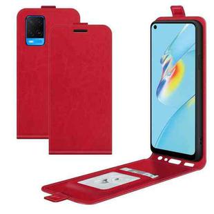 For OPPO A54 4G R64 Texture Single Vertical Flip Leather Protective Case with Card Slots & Photo Frame(Red)