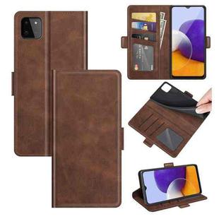 For Samsung Galaxy A22 5G Dual-side Magnetic Buckle Horizontal Flip Leather Case with Holder & Card Slots & Wallet(Brown)