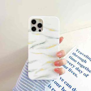 For iPhone 12 / 12 Pro Thickened TPU Glazed Marble Mobile Phone Case(White)