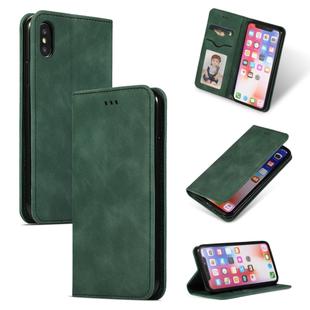 For iPhone XS Max Retro Skin Feel Business Magnetic Horizontal Flip Leather Case(Army Green)