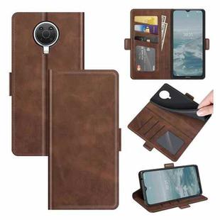 For Nokia G10/G20 Dual-side Magnetic Buckle Horizontal Flip Leather Case with Holder & Card Slots & Wallet(Brown)