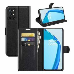 For OnePlus 9R Litchi Texture Horizontal Flip Protective Case with Holder & Card Slots & Wallet(Black)