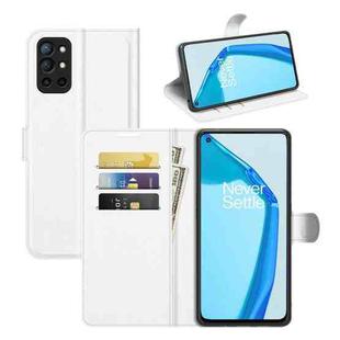 For OnePlus 9R Litchi Texture Horizontal Flip Protective Case with Holder & Card Slots & Wallet(White)