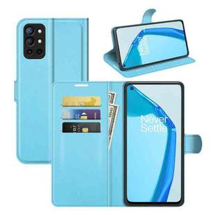 For OnePlus 9R Litchi Texture Horizontal Flip Protective Case with Holder & Card Slots & Wallet(Blue)