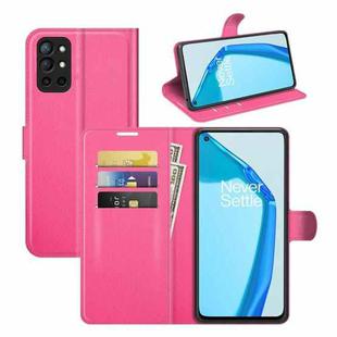 For OnePlus 9R Litchi Texture Horizontal Flip Protective Case with Holder & Card Slots & Wallet(Rose red)