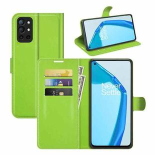 For OnePlus 9R Litchi Texture Horizontal Flip Protective Case with Holder & Card Slots & Wallet(Green)