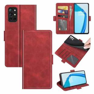 For OnePlus 9R Dual-side Magnetic Buckle Horizontal Flip Leather Case with Holder & Card Slots & Wallet(Red)