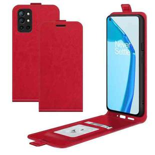 For OnePlus 9R R64 Texture Single Vertical Flip Leather Protective Case with Card Slots & Photo Frame(Red)