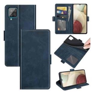 For Samsung Galaxy A22 4G Dual-side Magnetic Buckle Horizontal Flip Leather Case with Holder & Card Slots & Wallet(Dark Blue)