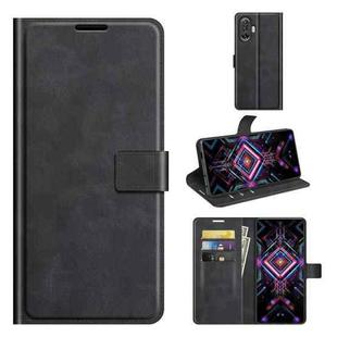 For Xiaomi Redmi K40 Gaming / Poco F3 GT Retro Calf Pattern Buckle Horizontal Flip Leather Case with Holder & Card Slots & Wallet(Black)