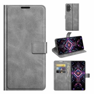 For Xiaomi Redmi K40 Gaming / Poco F3 GT Retro Calf Pattern Buckle Horizontal Flip Leather Case with Holder & Card Slots & Wallet(Gray)