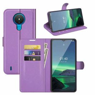 For Nokia 1.4 Litchi Texture Horizontal Flip Protective Case with Holder & Card Slots & Wallet(Purple)