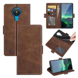 For Nokia 1.4 Dual-side Magnetic Buckle Horizontal Flip Leather Case with Holder & Card Slots & Wallet(Brown)