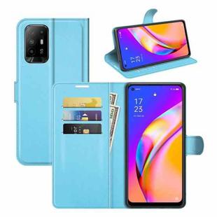 For OPPO A94 5G / F19 Pro+ 5G / Reno5 Z Litchi Texture Horizontal Flip Protective Case with Holder & Card Slots & Wallet(Blue)