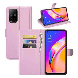 For OPPO A94 5G / F19 Pro+ 5G / Reno5 Z Litchi Texture Horizontal Flip Protective Case with Holder & Card Slots & Wallet(Pink)