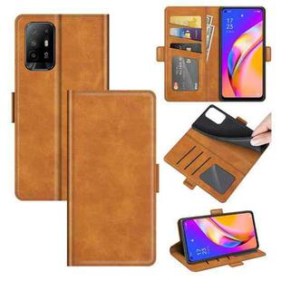 For OPPO A94 5G / F19 Pro+ 5G / Reno5 Z Dual-side Magnetic Buckle Horizontal Flip Leather Case with Holder & Card Slots & Wallet(Yellow)