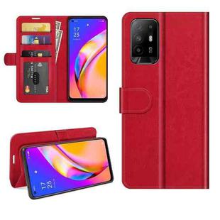 For OPPO A94 5G / F19 Pro+ 5G / Reno5 Z R64 Texture Single Horizontal Flip Protective Case with Holder & Card Slots & Wallet& Photo Frame(Red)