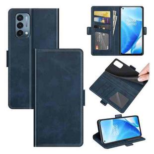 For OnePlus Nord N200 5G Dual-side Magnetic Buckle Horizontal Flip Leather Case with Holder & Card Slots & Wallet(Dark Blue)