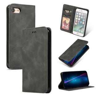 For iPhone SE 2022 / SE 2020 / 8 / 7 Retro Skin Feel Business Magnetic Horizontal Flip Leather Case(Dark Gray)