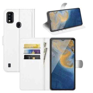 For ZTE Blade A51 Litchi Texture Horizontal Flip Protective Case with Holder & Card Slots & Wallet(White)