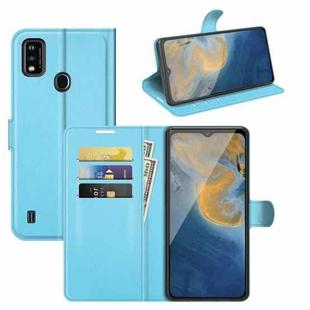 For ZTE Blade A51 Litchi Texture Horizontal Flip Protective Case with Holder & Card Slots & Wallet(Blue)