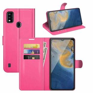 For ZTE Blade A51 Litchi Texture Horizontal Flip Protective Case with Holder & Card Slots & Wallet(Rose red)