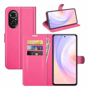For Honor 50 SE Litchi Texture Horizontal Flip Protective Case with Holder & Card Slots & Wallet(Rose red)