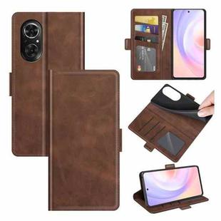 For Honor 50 SE / Huawei nova 9 SE Dual-side Magnetic Buckle Horizontal Flip Leather Case with Holder & Card Slots & Wallet(Brown)