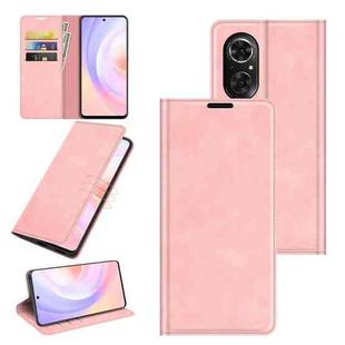 For Honor 50 SE Retro-skin Business Magnetic Suction Leather Case with Holder & Card Slots & Wallet(Pink)