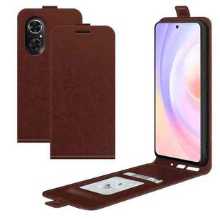 For Honor 50 SE / Huawei nova 9 SE R64 Texture Single Vertical Flip Leather Protective Case with Card Slots & Photo Frame(Brown)