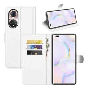 For Honor 50 Pro Litchi Texture Horizontal Flip Protective Case with Holder & Card Slots & Wallet(White)