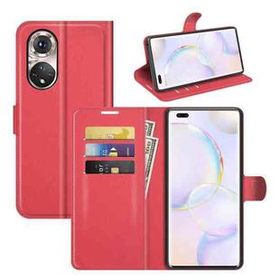 For Honor 50 Pro Litchi Texture Horizontal Flip Protective Case with Holder & Card Slots & Wallet(Red)