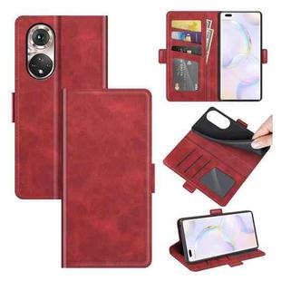 For Honor 50 Pro Dual-side Magnetic Buckle Horizontal Flip Leather Case with Holder & Card Slots & Wallet(Red)