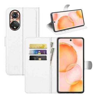 For Honor 50 Litchi Texture Horizontal Flip Protective Case with Holder & Card Slots & Wallet(White)