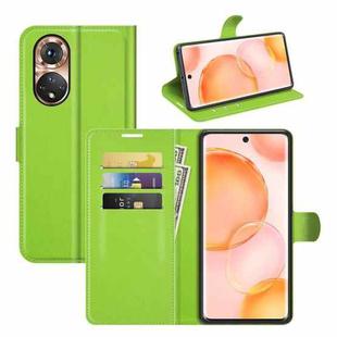 For Honor 50 Litchi Texture Horizontal Flip Protective Case with Holder & Card Slots & Wallet(Green)