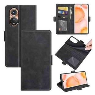 For Honor 50 Dual-side Magnetic Buckle Horizontal Flip Leather Case with Holder & Card Slots & Wallet(Black)