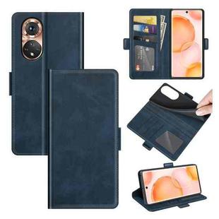 For Honor 50 Dual-side Magnetic Buckle Horizontal Flip Leather Case with Holder & Card Slots & Wallet(Dark Blue)