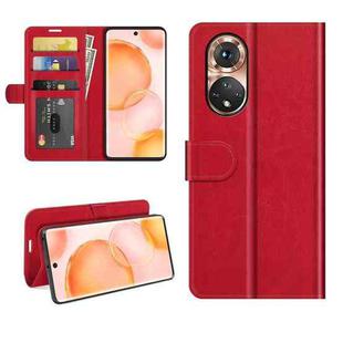 For Honor 50 R64 Texture Single Horizontal Flip Protective Case with Holder & Card Slots & Wallet & Photo Frame(Red)