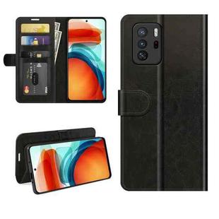 For Xiaomi Redmi Note 10 Pro 5G China / Poco X3 GT R64 Texture Single Horizontal Flip Protective Case with Holder & Card Slots & Wallet& Photo Frame(Black)
