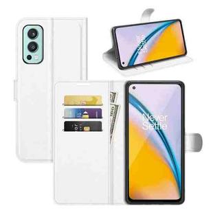 For OnePlus Nord 2 5G Litchi Texture Horizontal Flip Protective Case with Holder & Card Slots & Wallet(White)