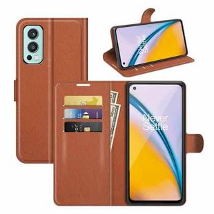 For OnePlus Nord 2 5G Litchi Texture Horizontal Flip Protective Case with Holder & Card Slots & Wallet(Brown)